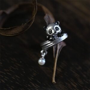 Adorable Pearl Panda Ear Bone Clips （EarringsNon-Piercing)
