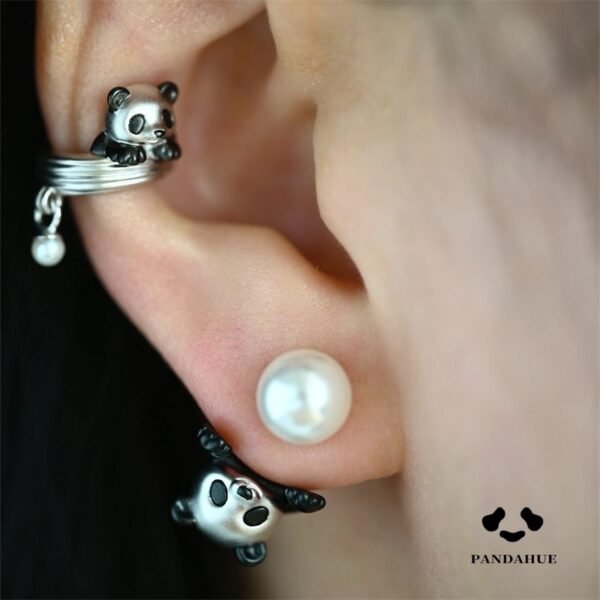 WechatIMG158_1 Adorable Pearl Panda Ear Bone Clips (EarringsNon-Piercing)