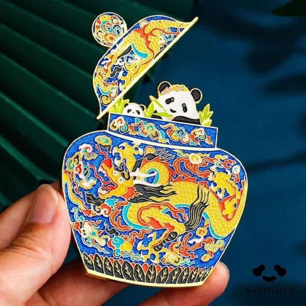 熊猫冰箱贴 Ming Dynasty Dragon Pattern Jar Fridge Magnet
