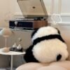 Panda Cushion Pillow - Cute Back Design with Real Wool, Multipurpose for Sofa & Seat