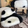 Panda Cushion Pillow - Cute Back Design with Real Wool, Multipurpose for Sofa & Seat
