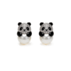 Panda Crystal & Pearl Stud Earrings