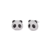 Full Black & White Crystal Panda Head Stud Earrings